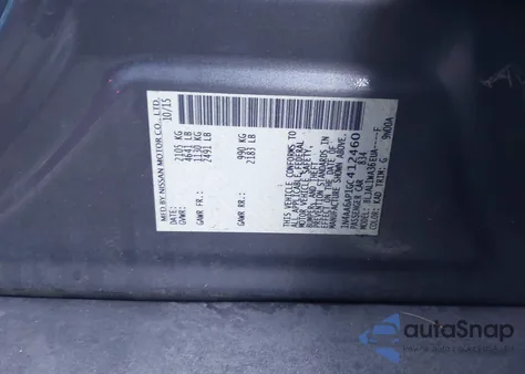 2016 Nissan Maxima 3.5 Sr from USA, damaged, VIN 1N4AA6AP1GC412460